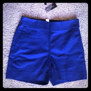 NWT WHBM high waist cotton blue side zip shorts